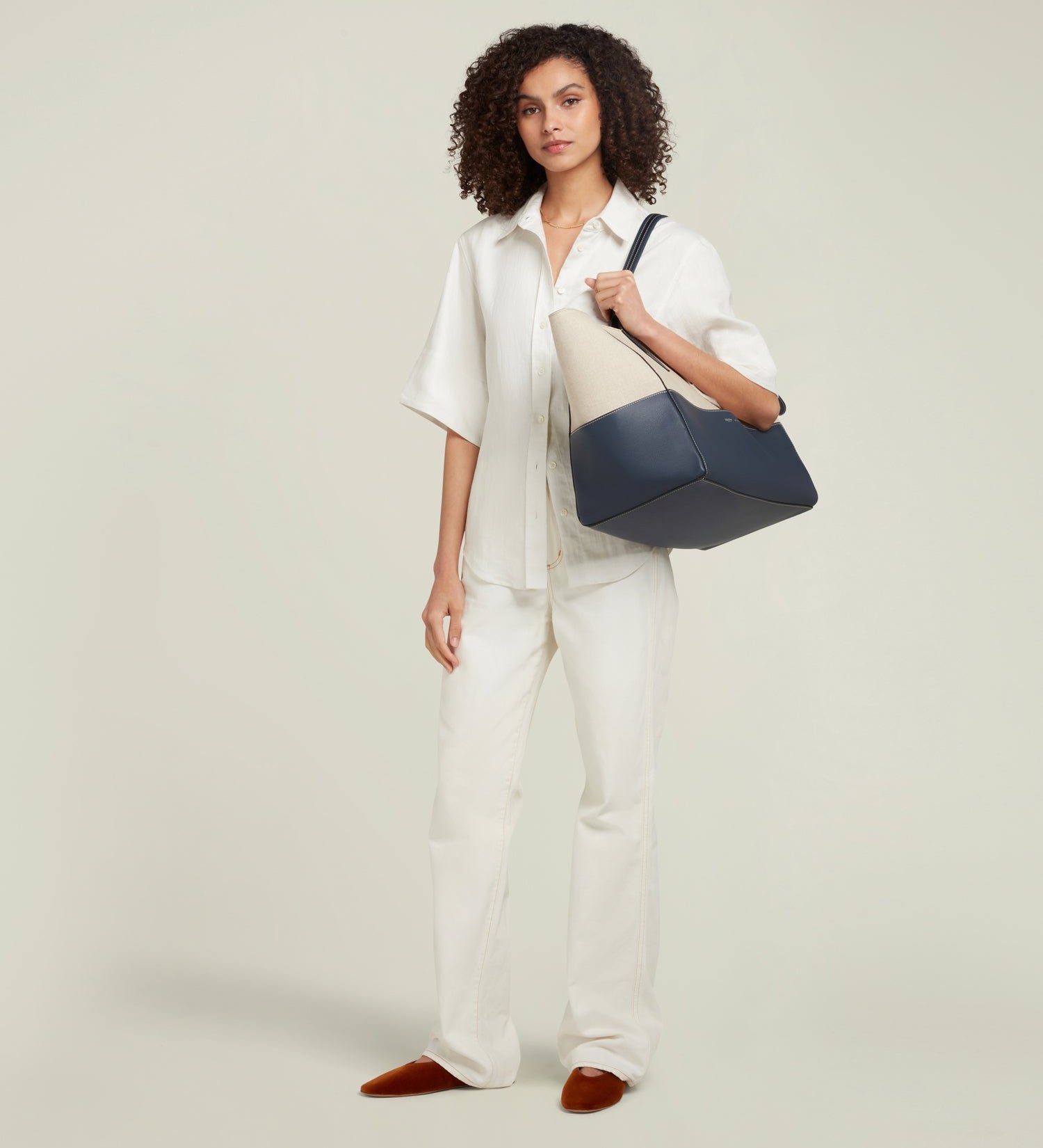 Metier - Incognito 42 Cabas Natural Linen Navy