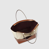 Métier - Incognito Large Cabas Bag Smooth Calfskin White Sand and Cognac