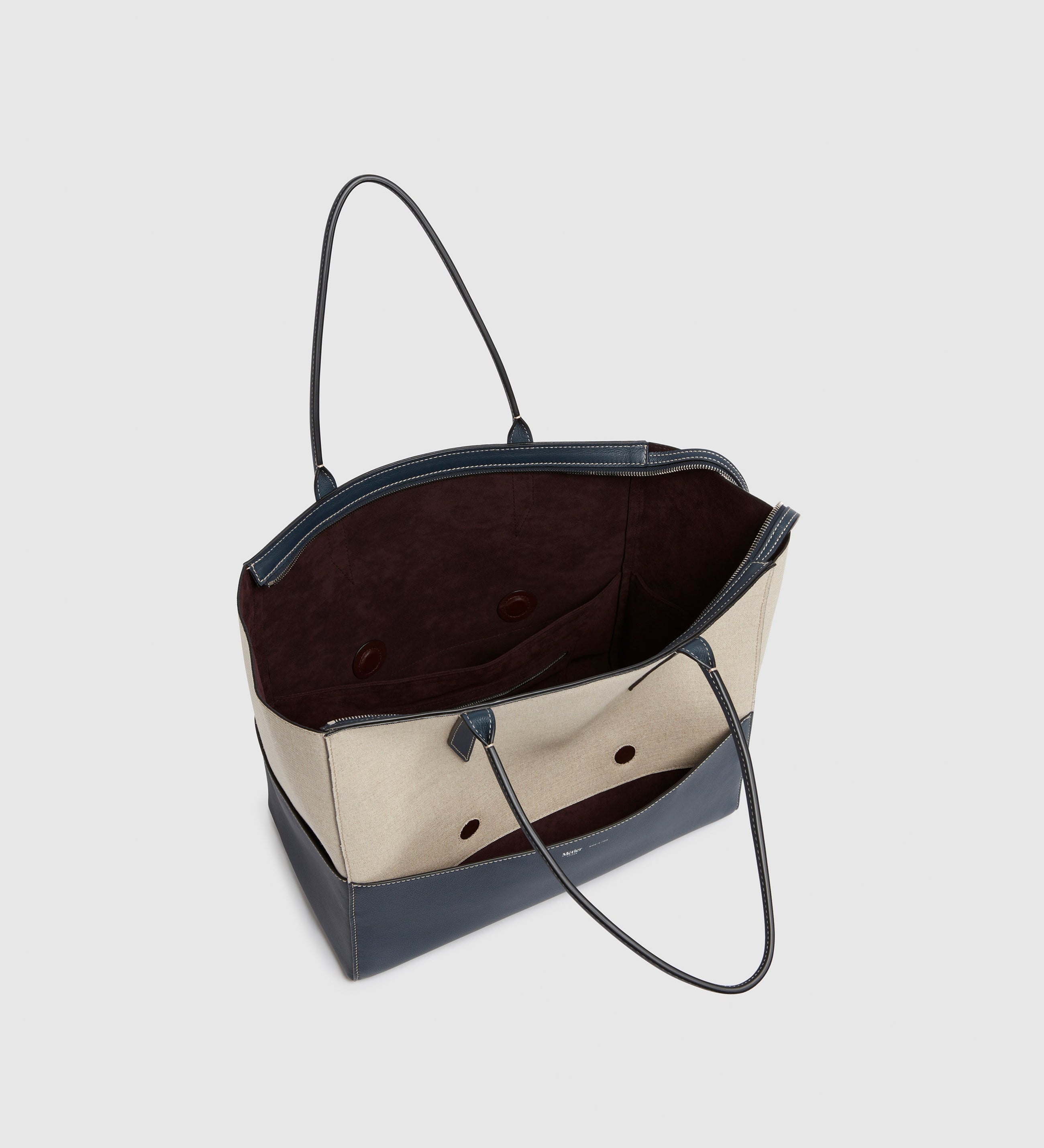 Metier - Incognito 36 Cabas Natural Linen Navy