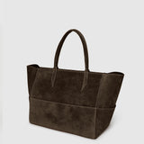 Metier - Incognito 36 Cabas Suede Chocolate With Salt Stitching