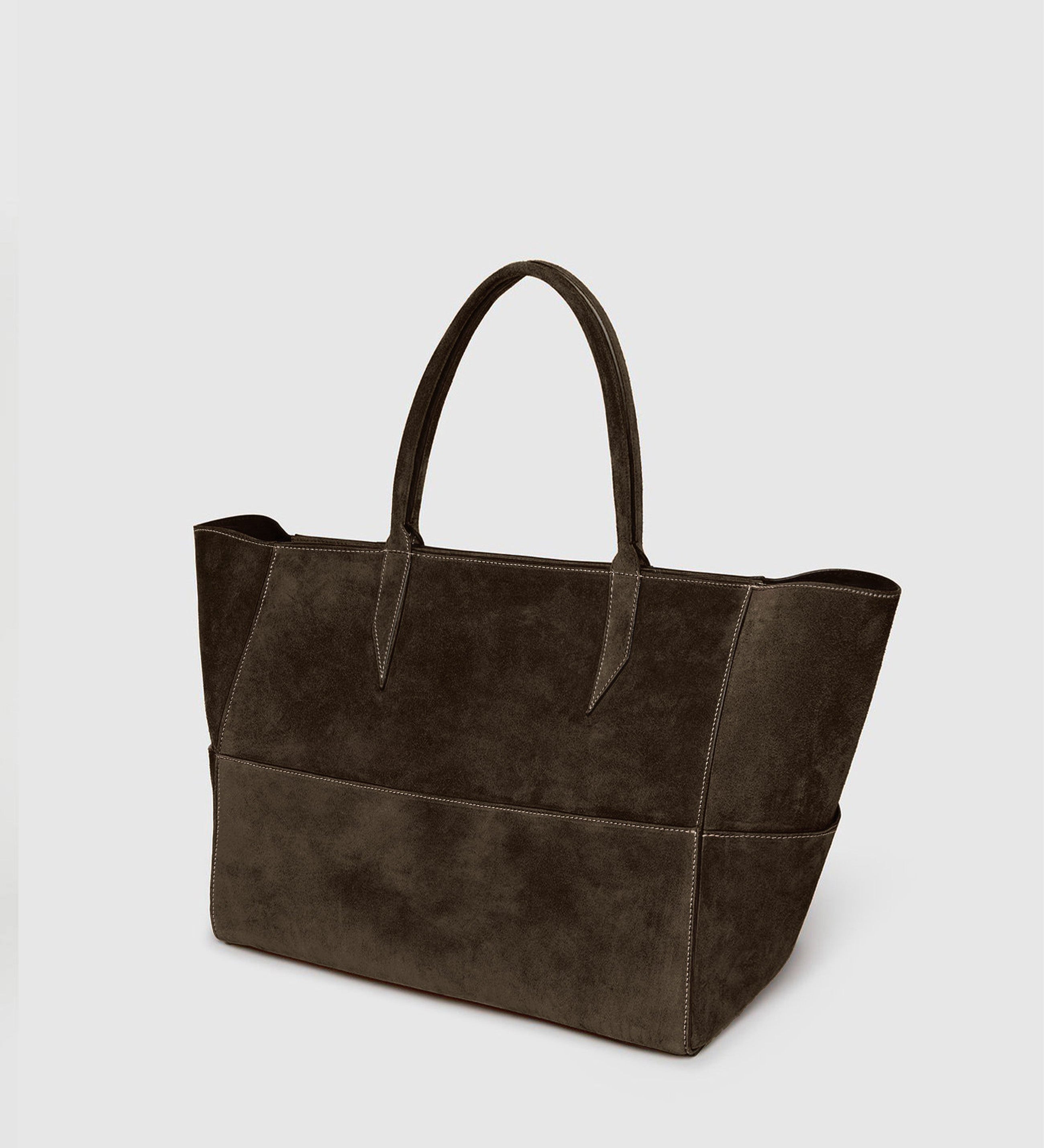 Metier - Incognito 36 Cabas Suede Chocolate With Salt Stitching