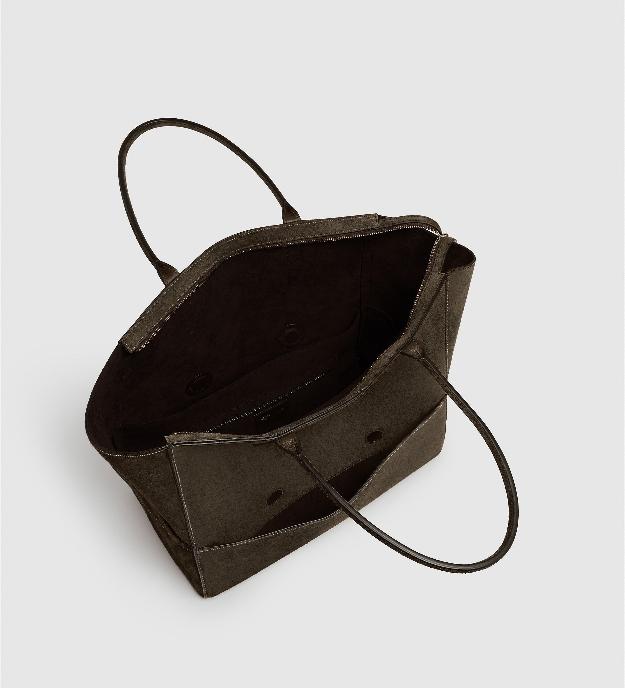 Metier - Incognito 36 Cabas Suede Chocolate With Salt Stitching