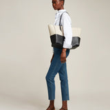 Metier - Incognito 36 Cabas Linen and Smooth Calfskin Black