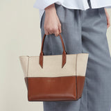 Metier - Incognito Crossbody Cabas Natural Linen with Cognac