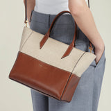 Metier - Incognito Crossbody Cabas Natural Linen with Cognac