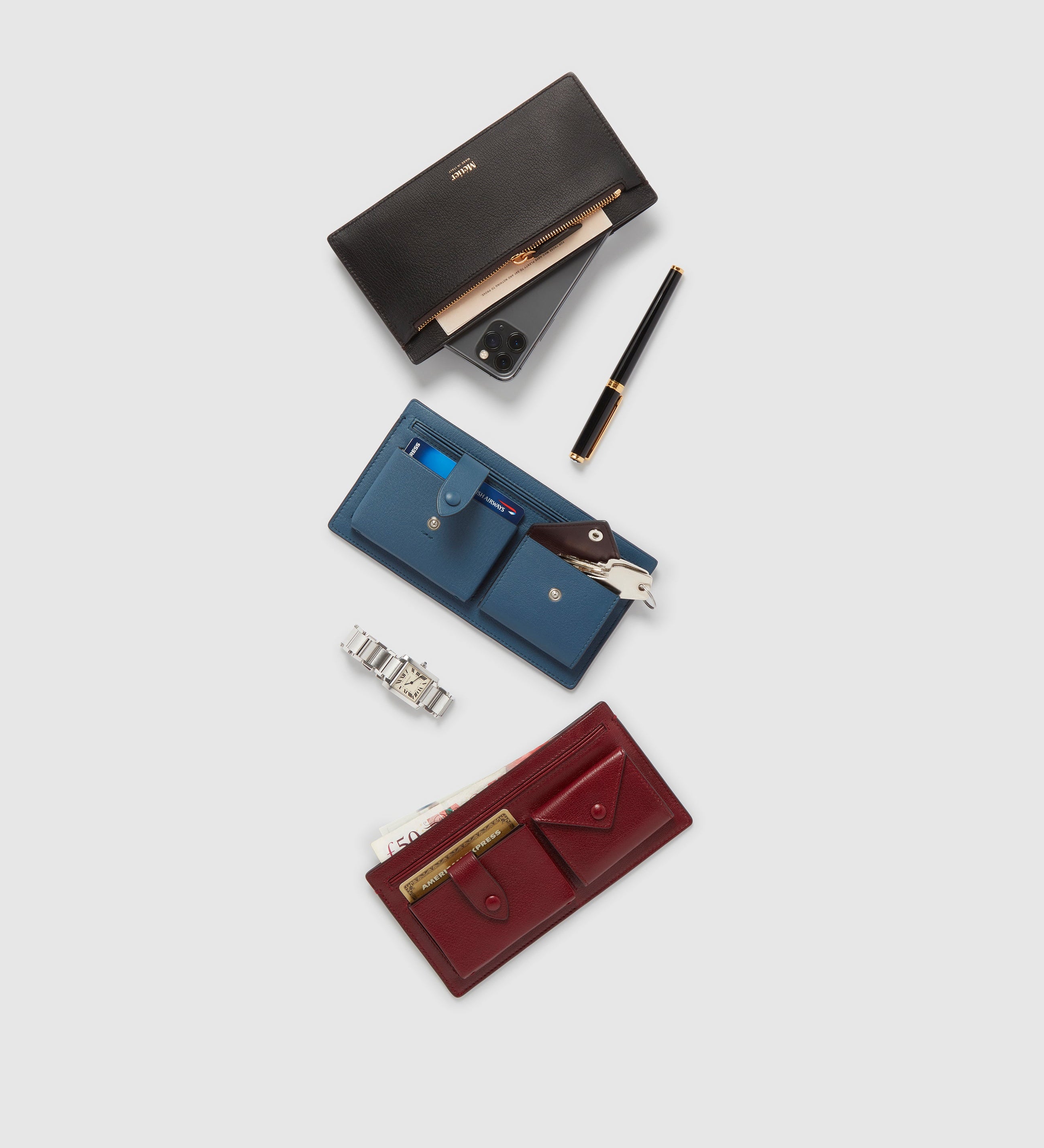 Metier - Inside Out Wallet Smooth Calfskin Storm