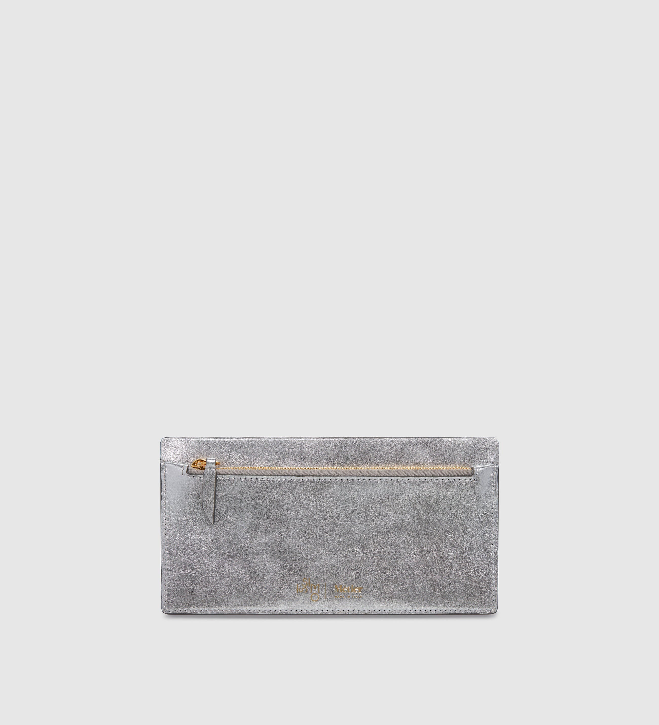 Metier - ISSIMO | Métier Inside Out Wallet Metallic Calfskin Silver