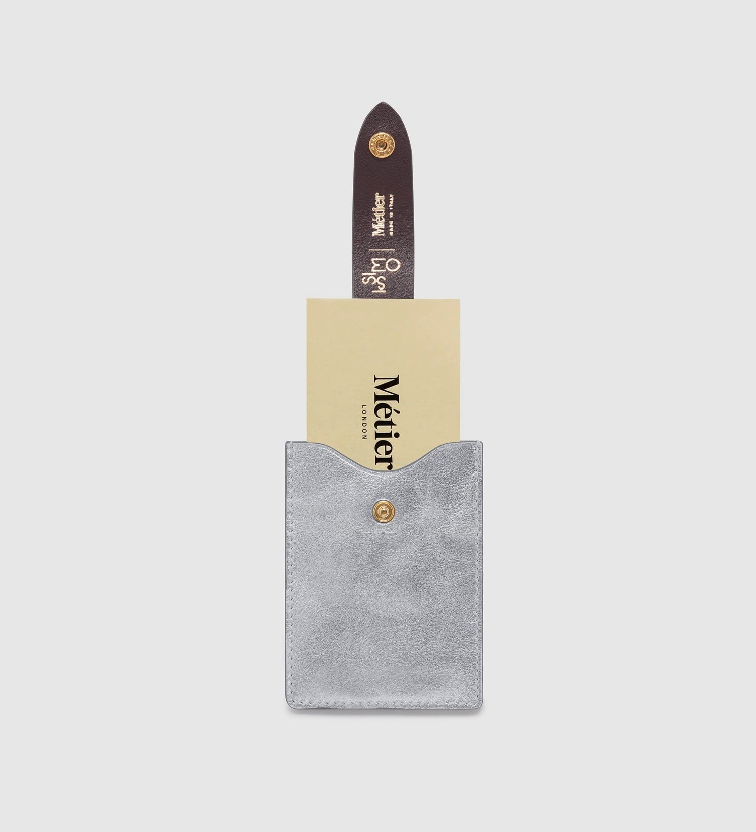 Metier - ISSIMO | Métier Small Wallet Metallic Calfskin Silver