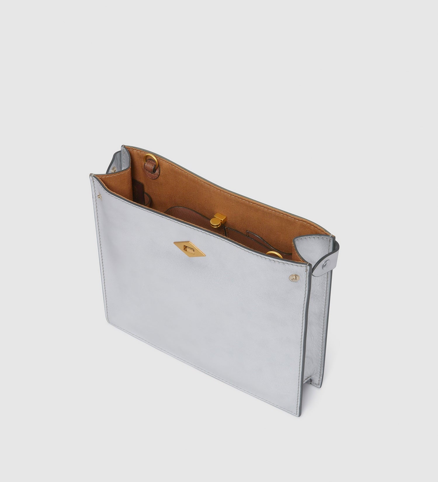 Metier - ISSIMO | Métier Stowaway Metallic Calfskin Silver