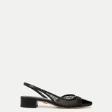 Veronica Beard - Cecile Rhinestone Mesh Cap - Toe Slingback