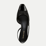 Veronica Beard - Cecile Rhinestone Mesh Cap - Toe Slingback