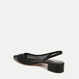 Veronica Beard - Cecile Rhinestone Mesh Cap - Toe Slingback