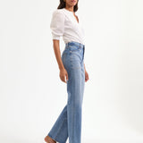 Veronica Beard - Crosbie Patch-Pocket Slim Wide-Leg Jean