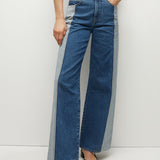 Veronica Beard - Taylor Two-Tone Wide-Leg Jean