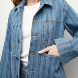 Veronica Beard - Dahl Striped Denim Chore Jacket