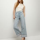 Veronica Beard - Taylor Cuffed Cropped Wide-Leg Jean