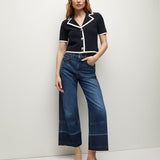 Veronica Beard - Taylor Released Hem Cropped Wide-Leg Jean
