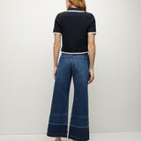 Veronica Beard - Taylor Released Hem Cropped Wide-Leg Jean