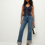 Veronica Beard - Dylan Cuffed Straight-Leg Jean