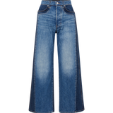 Veronica Beard - Taylor Two-Tone Cropped Wide-Leg Jean