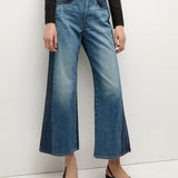 Veronica Beard - Taylor Two-Tone Cropped Wide-Leg Jean