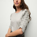 Veronica Beard - Waldorf Ruched - Sleeve Slub T - Shirt