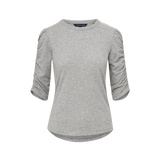 Veronica Beard - Waldorf Ruched - Sleeve Slub T - Shirt