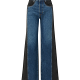 Veronica Beard - Taylor Two-Tone Wide-Leg Jean