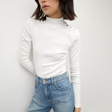 Veronica Beard - Nate Mockneck Top With Buttons
