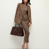 Large Croc-Embossed Veronica Beard Dash Bag