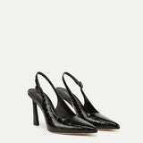Veronica Beard - Callie Croc-Embossed Slingback Pump