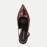 Veronica Beard - Callie Croc-Embossed Slingback Pump