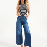 Veronica Beard - Taylor Cropped High Rise Wide Leg Jean