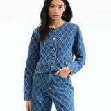 Veronica Beard - Nolita Diamond-Printed Denim Jacket