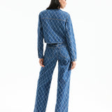 Veronica Beard - Nolita Diamond-Printed Denim Jacket