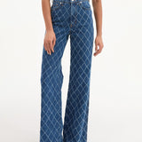 Veronica Beard - Taylor Diamond Printed Wide - Leg Jean