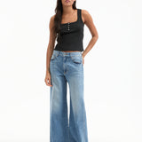 Veronica Beard - Kasey Mid Rise Wide-Leg Jean