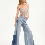 Veronica Beard - Vicki Patchwork Wide-Leg Jean