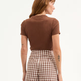 Veronica Beard - Dekalb Ribbed Henley T-Shirt