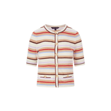 Veronica Beard - Brendan Striped Short-Sleeve Cardigan