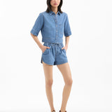 Veronica Beard - Spruce Denim Button-Down Shirt