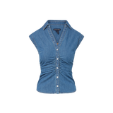 Veronica Beard - Sera Ruched Denim Shirt