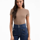 Veronica Beard - Pruitt Striped Ribbed Tee