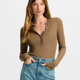 Veronica Beard - Drexler Ribbed Henley Top