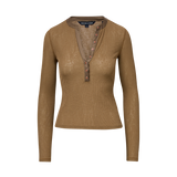 Veronica Beard - Drexler Ribbed Henley Top