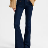 Veronica Beard - Beverly Chain-Pocket Skinny-Flare Jean