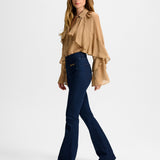 Veronica Beard - Beverly Chain-Pocket Skinny-Flare Jean
