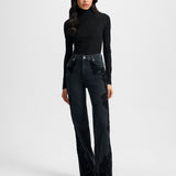 Veronica Beard - Crosbie Embroidered Slim Wide-Leg Jean
