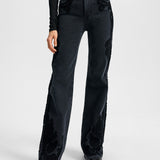 Veronica Beard - Crosbie Embroidered Slim Wide-Leg Jean