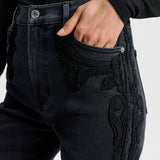 Veronica Beard - Crosbie Embroidered Slim Wide-Leg Jean